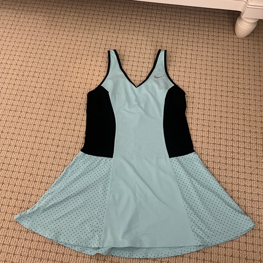 Nike Light Blue and Black Tennis Dress